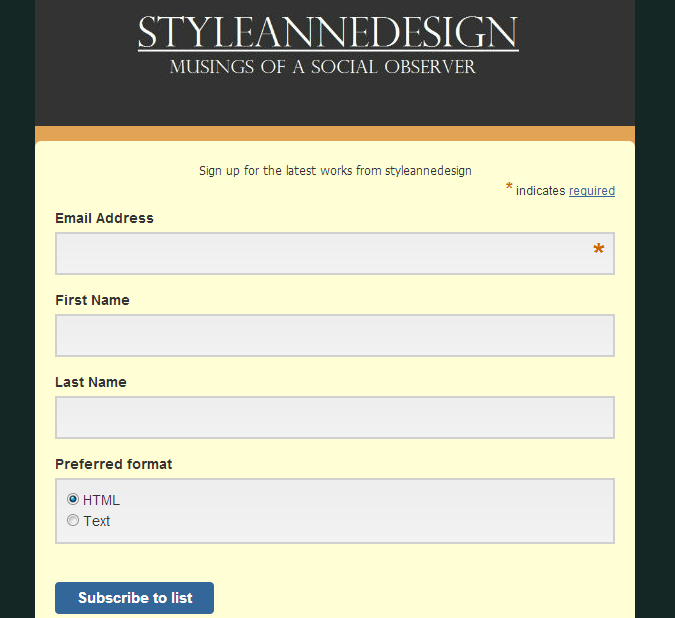 Styleannedesign Newsletter